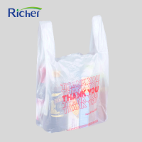 Wholesale eco friendly singlet bag 100% biodegradable plastic shopping bag with logo printed degradable plastic grocery bag